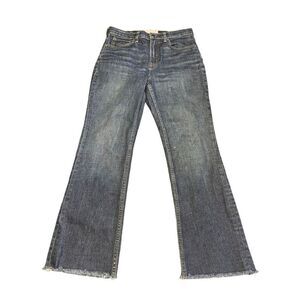 Everlane woman’s 6(28) high waist cropped straight leg raw hem denim jeans